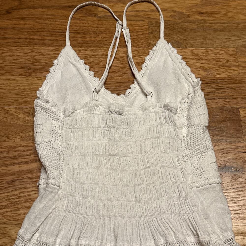 Scully Women's Cantina Spaghetti Strap Short Dress White Lace Boho Western SMALL - Picture 6 of 12